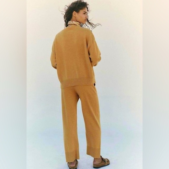 NWOT FREE PEOPLE BEACH Solar Sweater Set In Gold Heather Size XS - Picture 2 of 8